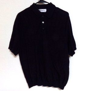 Men's St. Croix Shop Black Knit Polo Shirt